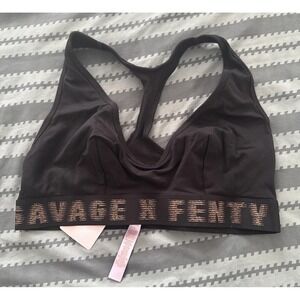 Savage X Fenty Womens Size 1X Forever Savage Scoop Neck Bralette Black‎ Logo
